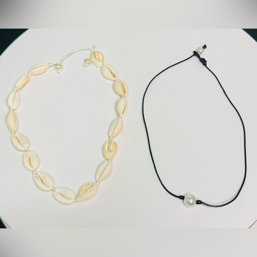 Elegant Shell and Pearl Necklace Set